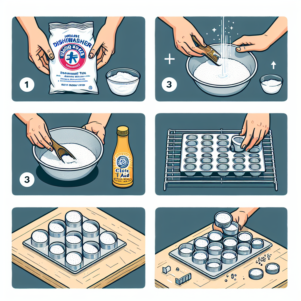 Homemade dishwasher detergent tabs using baking soda and citric acid