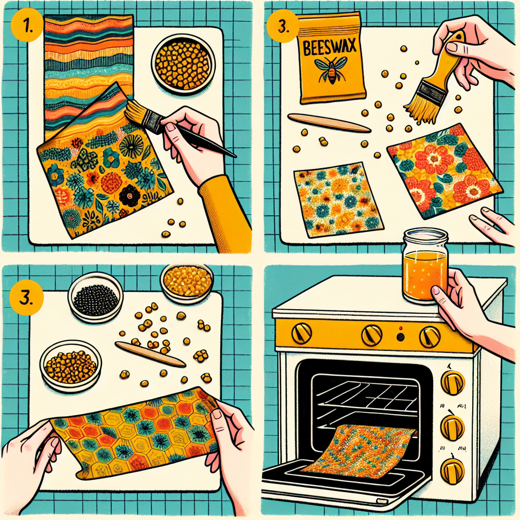 Reusable food wraps made from fabric and beeswax