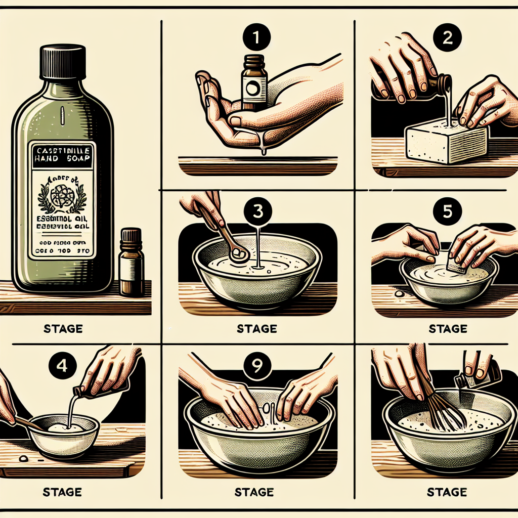 Homemade hand soap using castile soap and essential oils